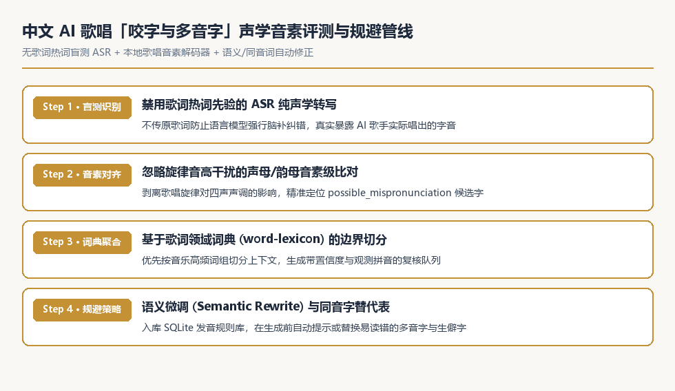 苏诺之音中文发音声学评测与无热词 ASR 纠错管线图